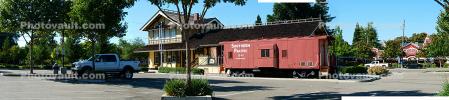 Southern Pacific Caboose, Museum of the San Ramon Valley, Panorama, 3 July, 2005, 3 July 2005