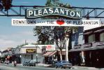 Arch, Sign, signage, Downtown, the heart of Pleasanton, 15 August 1984, CTVV02P03_14
