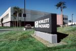 Hewlett Packard, office building, lawn, sign, signage, 5 September 1986