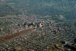 Downtown El Paso, aerial, Ciudad Juarez, Mexican International Border, Rio Grand River, 30 April 1991