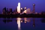 Dallas Skyline, Trinity River, Buildings, reflection, 23 March 1993