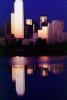 Dallas, Twilight, Dusk, Dawn, Dallas Skyline, buildings, reflection, 23 March 1993, CTXV01P13_09
