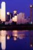 Dallas, Twilight, Dusk, Dawn, Dallas Skyline, buildings, reflection, 23 March 1993, CTXV01P13_10