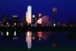 Dallas, Twilight, Dusk, Dawn, Dallas Skyline, buildings, reflection, 23 March 1993, CTXV01P13_15