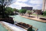 Water Fountain, aquatics, Park, paths, buildings, stream, San Antonio, 25 March 1993, CTXV02P02_10