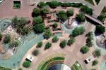 Footbridge, arc, arch, path, walkway, garden, lawn, Water Fountain, aquatics, San Antonio, 25 March 1993