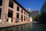 Chamber of Commerce building, river, lake, water, walkway,the Riverwalk, San Antonio, 25 March 1993