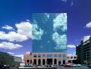 Building, Highrise, Reflection, window, glass, clouds, Cars, vehicles, Automobile, El Paso
