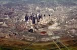 Downtown Dallas aerial, skyscrapers, buildings, 23 January 1995