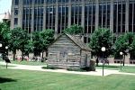 Log Cabin, Dallas County Post Office, first post office, landmark, building 1843, Dallas, 22 May 1995, CTXV02P15_19