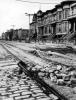 Rail tracks, victorians, 1906 San Francisco Earthquake