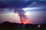 glowing smoke and fire from the Marina fire, Loma Prieta Earthquake (1989), 1980s