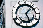 The Clock Stops, Loma Prieta Earthquake, (1989), 1980s, outdoor clock, outside, exterior, building, roman numerals