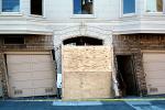 Garage Doors Bent, Tilted, Marina district, Loma Prieta Earthquake, (1989), 1980s