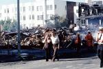 smoldering, Victims, Burned out Homes, Marina Fire, Rescuers, Marina district, Loma Prieta Earthquake, (1989), 1980s