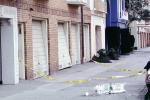 Garage Doors, Sidewalk, Fillmore Street, Marina district, Loma Prieta Earthquake (1989), 1980s, DAEV02P07_19