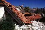 Spanish Tile Roof, bricks, Destroyed buildings, 1971 San Fernando Valley Earthquake