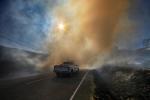 Pickup Truck, Smoke, Sun, Pacific Coast Highway 1, PCH, DAFD04_108