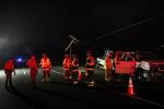 Broken Power Pole, Wires, Pickup Truck, trailer, Sonoma County