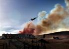 Home, Ranch House, building, fence, Air Attack, Fire Retardant Drop, Sonoma County, DAFD10_180