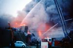 Aerial Ladder, flames, Volkswagen Car, smoke, DAFV01P05_04
