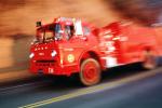 Ford firetruck, flashing lights, Forest Fire