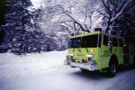 Fire Engine, snow, ice, cold, trees, forest, woodland, road, DAFV03P11_18
