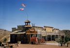 Firehouse, flags, building, Horse-drawn Steam Pumper, Pump, Calico Fire Dept., California, water tender, DAFV04P13_16