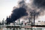 Standard Oil Refinery Fire, Chevron, Thick Black Smoke, Richmond, California, DAFV07P05_06