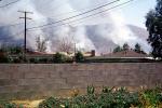Fire on Sugarloaf Mountain, backyard wall, Riverside California
