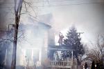 House on Fire, Burning Home, Residential, Building, 1950s, DAFV09P10_01