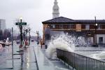 The Embarcadero, Waves splashing, Flooded Street, sidewalk, DASV05P01_02