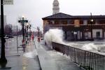 The Embarcadero, Waves splashing, Flooded Street, sidewalk, DASV05P01_05