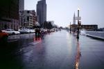 The Embarcadero, Flooded Street, sidewalk, High Tide, Rain, Showers, cars, DASV05P01_17