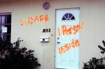 unsafe house, home, building, door, Hurricane Francis, 2004