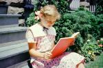 Girl, Reading Book, 1940s