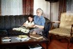 Grandmother, Grandaughter, Reading, Coffee Table, Sofa, 1940s, EBCV01P03_14