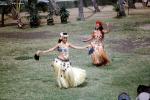 Women, grass skirts, lei, Hawaiian, Ethnic Costume, natives, Hula, March 1964, 1960s, EDAV03P10_12
