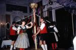 May Pole, Tyrolean Folk Songs, Men, Women, Lederhosen, skirts, stockings, Inssbruck, Austria, August 1963, 1960s, EDAV04P06_17