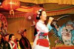 Woman Singing, Singer, paper lamps, sword, Naxi Musicians, Lijiang, China, EMAV02P01_11