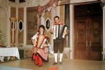Accordion, Man, Woman, Lederhosen, stage, performance, Tyrolean Band, Tyrol, Austria, 1950s, EMAV02P03_03