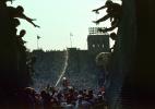 Water Spray, hot, cooling off, Spectators, Audience, People, Crowds, JFK Stadium, Live Aid Benefit Concert, 1985, EMCV01P09_10