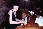 Electric Piano, Woman, Smiles, keys, keyboard, organ