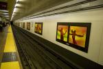 BART station, tracks, subway, interior, inside, vanishing point, EPBD01_028