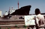 Man, Painter, Docks, SOMA, The Embarcadero, San Francisco