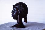 African Bust, Face Sculpture, Ebony, Liberia