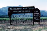 Welcome to this world famous wine growing region, Saint Saint Saint and the wine is bottled poetry, Napa Valley, FAVV02P06_12