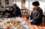 Men, eating, food, watermelon, sitting, Samarkand, FDAV01P07_11