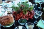 Crawdads, Crayfish, Table Setting, Glasses, Annis, Dill, Bread
