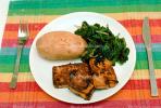Tofu, spinach, potato
